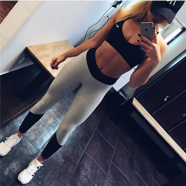 Tight leggings outdoor sports stretch yoga pants bag hip feet trousers Black - Shop at LoveMi