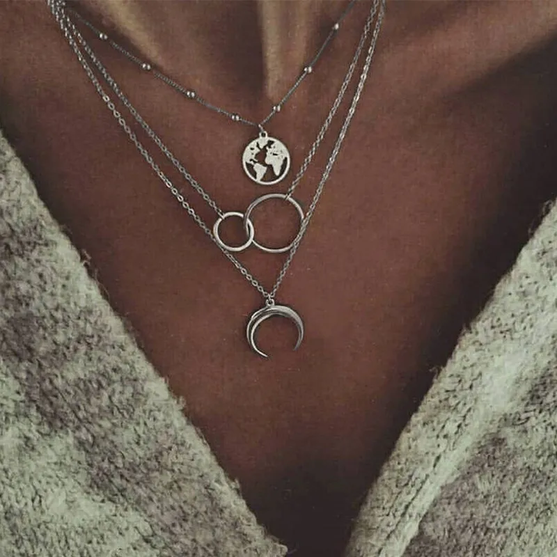 Layered Moon Necklace