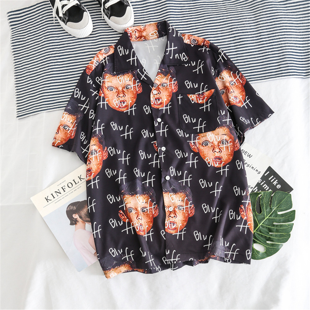 Beach Short Sleeve Shirt Men's Men's Print Shirt Cross-border