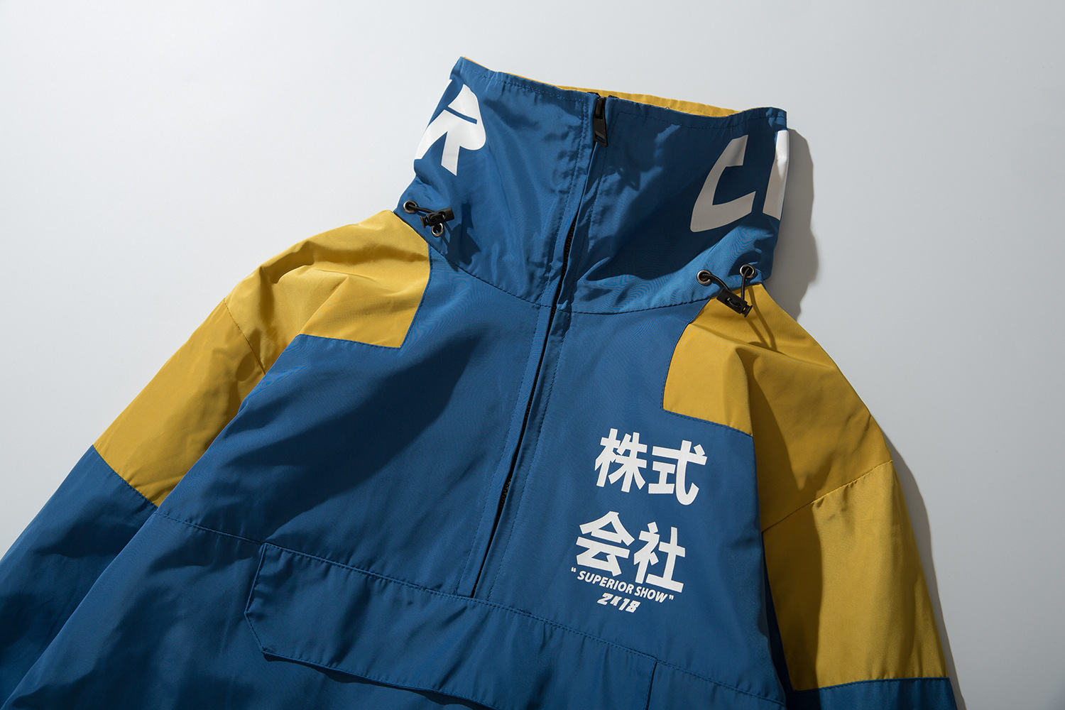 Japanese fashion brand men and women loose BF function wind tooling multi-pocket lapel jacket retro color matching windbreaker jacket