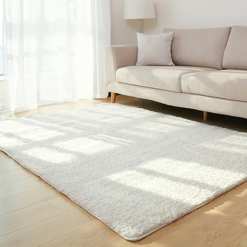 Living Room Rug Area Solid Carpet Fluffy Soft Home