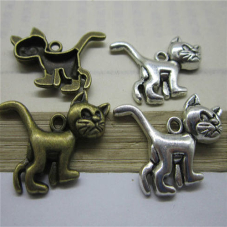 DIY Vintage Alloy Pendant Pendant Kitten Handmade Alloy Jewelry Necklace Accessories