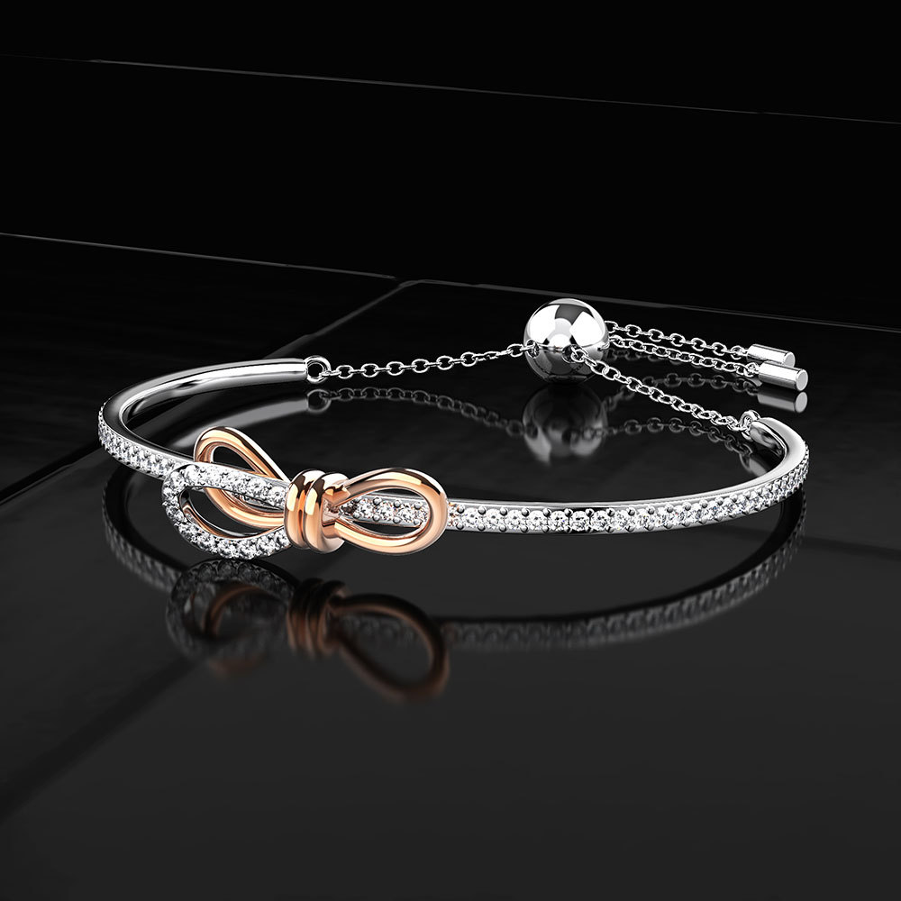 Shi Pei jewelry factory direct supply new S925 sterling silver vibrato with the same fashion fairy bow bracelet