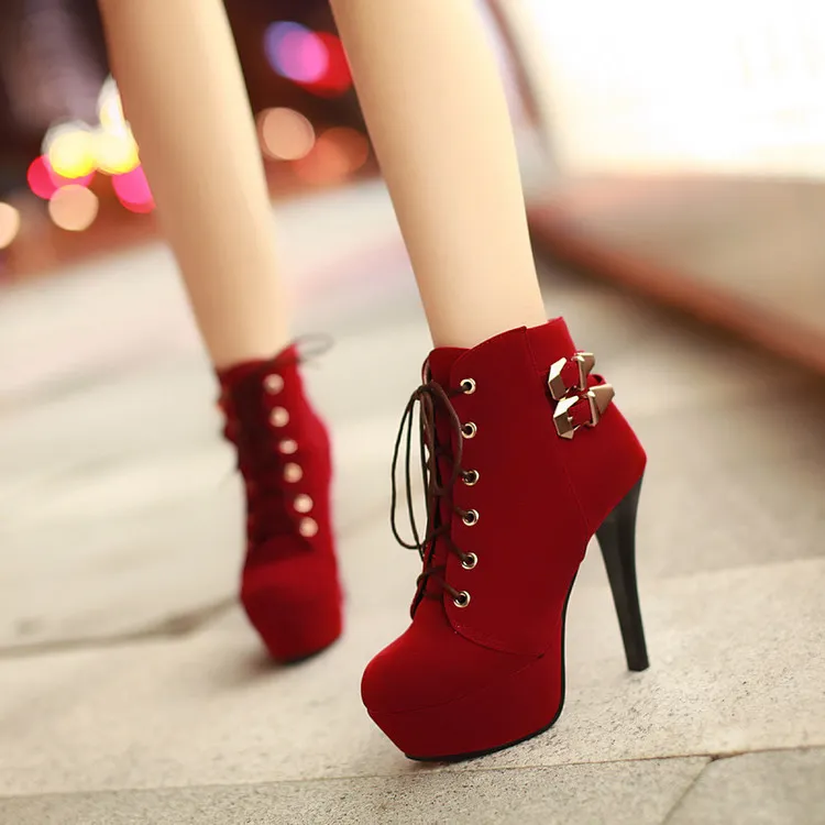 High heel booties - Gules-35