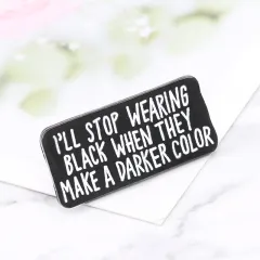 Cross-border fashion new European and American vintage alloy lettering brooch clothing accessories bag accessories - Black - View 1