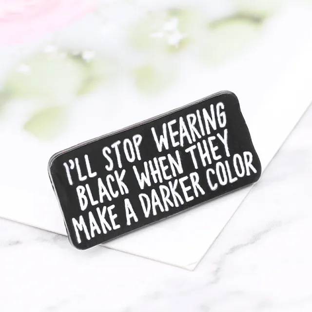 Cross border fashion new European and American vintage alloy lettering brooch clothing accessories bag accessories Black - Shop at LoveMi