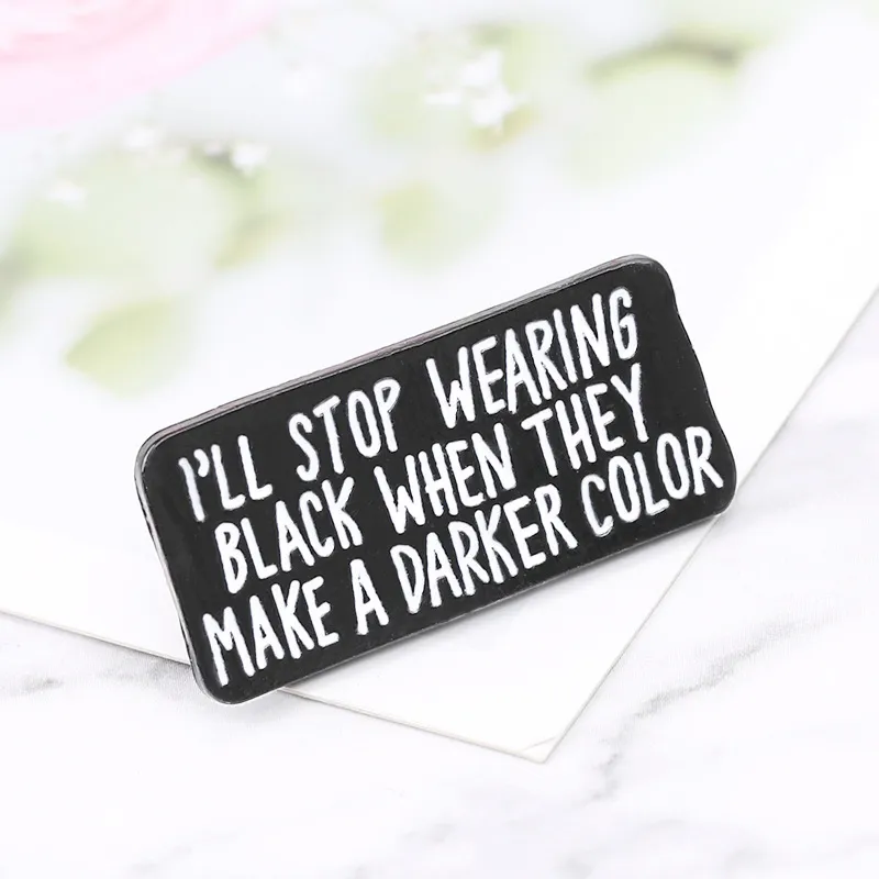 Cross-border fashion new European and American vintage alloy lettering brooch clothing accessories bag accessories - Black