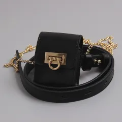 Chain Mini Messenger Bag Belt Waist Bag - Black - View 1
