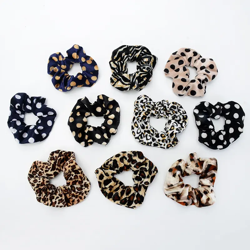 Vintage Leopard Spotted Hair Circle Fabric Accessory