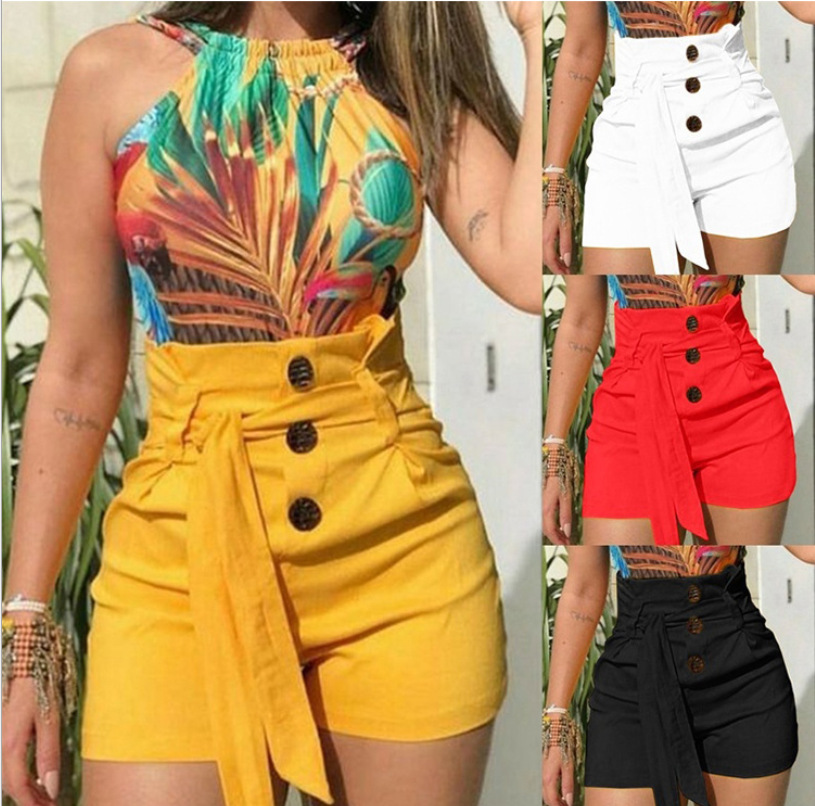 Slim Sexy High Waist Belt Beach Shorts