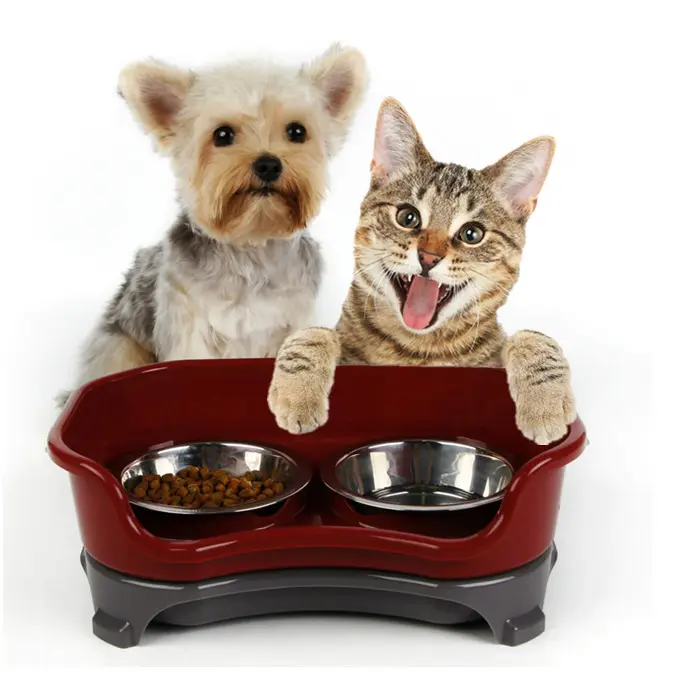 Dog bowl cat pet double basin splash-proof