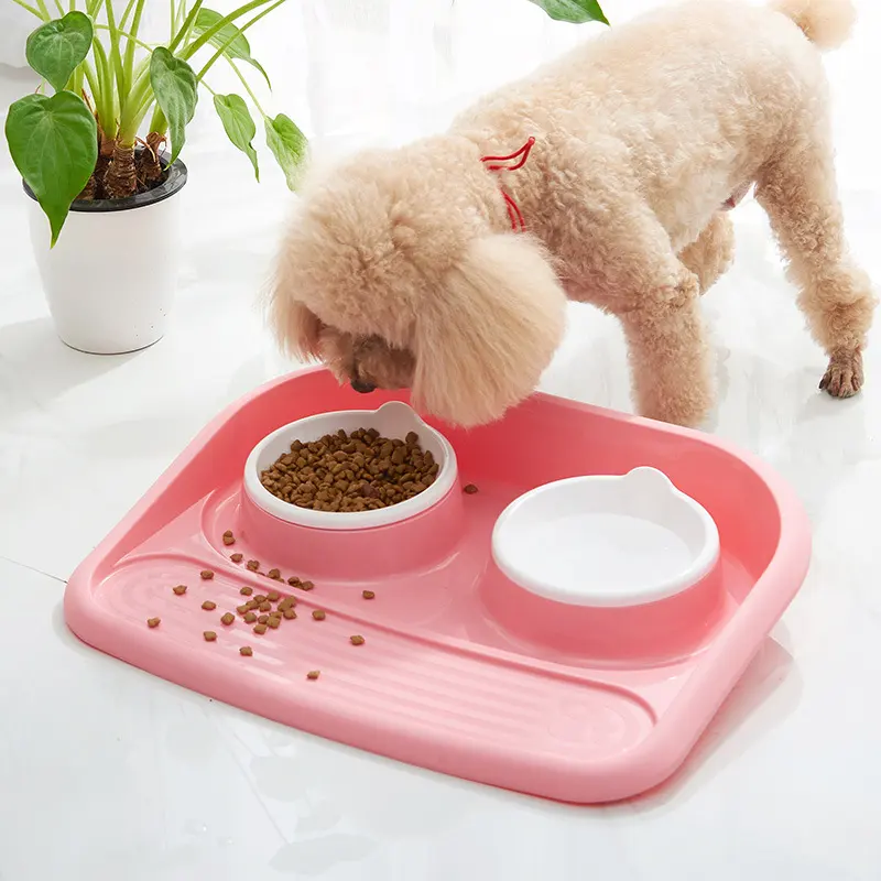 Environmental Pet Bowl Plastic Anti-skid Double Anti-knocking
