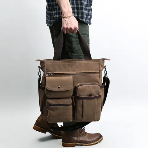 Spot Amites Korean Business Portable Canvas Men's Bag Vertical