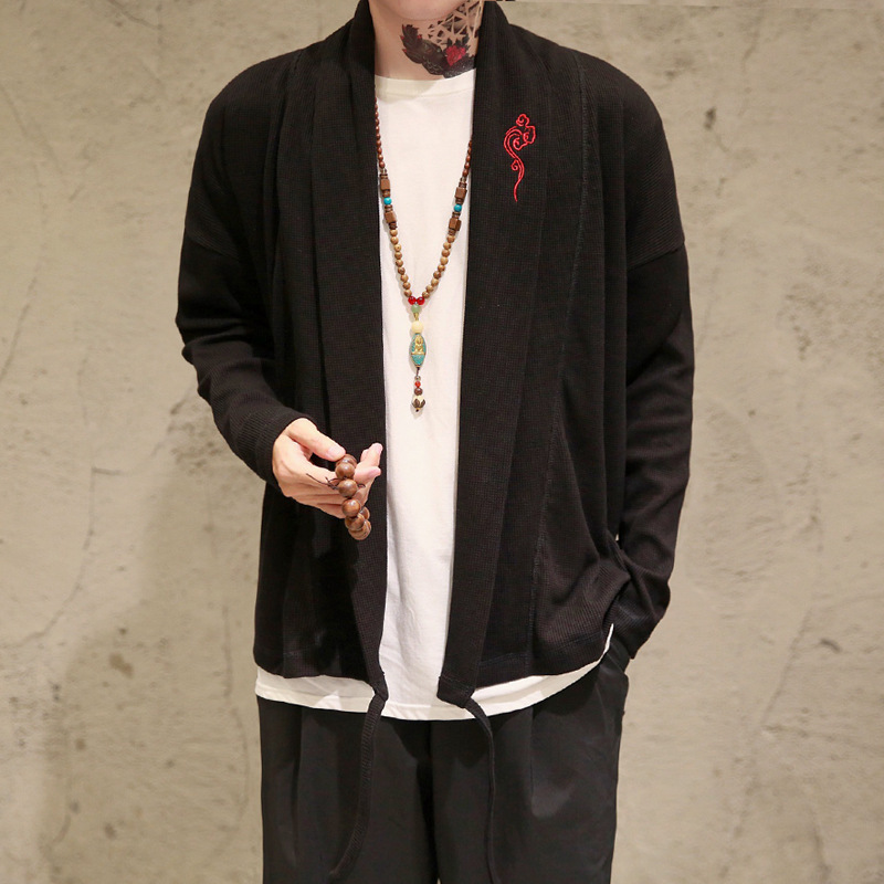 Knit Sweater Cardigan Embroidery Hanfu Ethnic Loose
