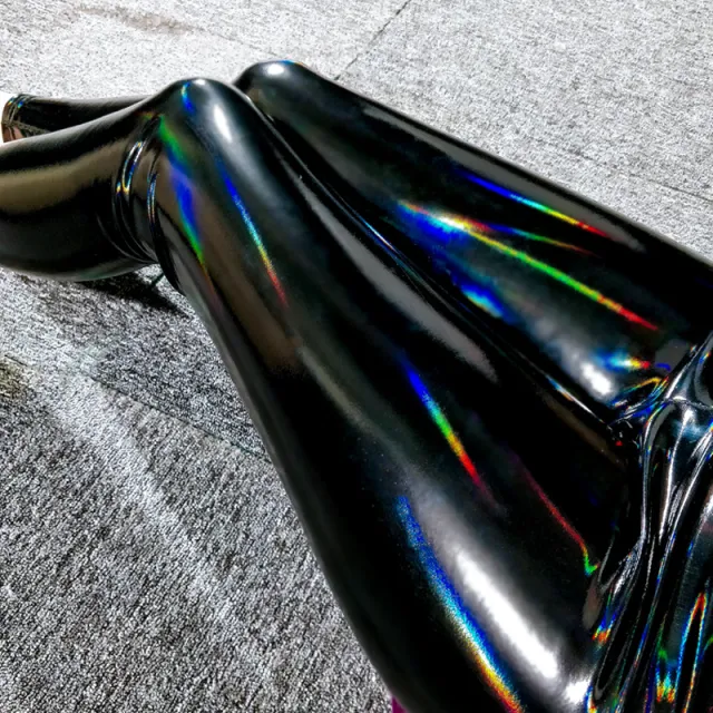 Spring and autumn thin section leggings female high waist sexy tight and lengthen XL magic color patent leather bright leather pu leather pants tro... Black Thickened Ground - Shop at LoveMi