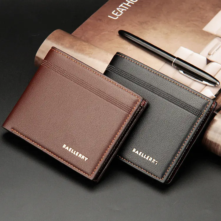 Men's Wallet Business Casual Short PU Cross