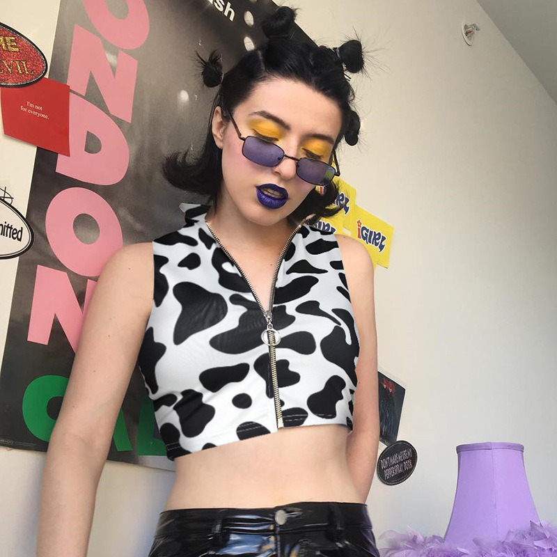 women's fashion zipper vest pants ins tide