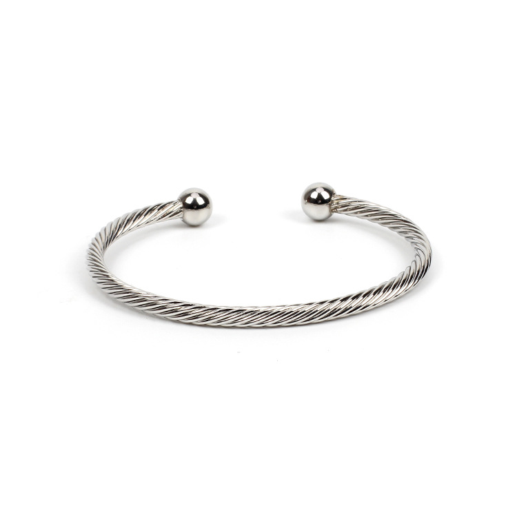 Brass embossed opening bracelet Personality versatile ladies bracelet