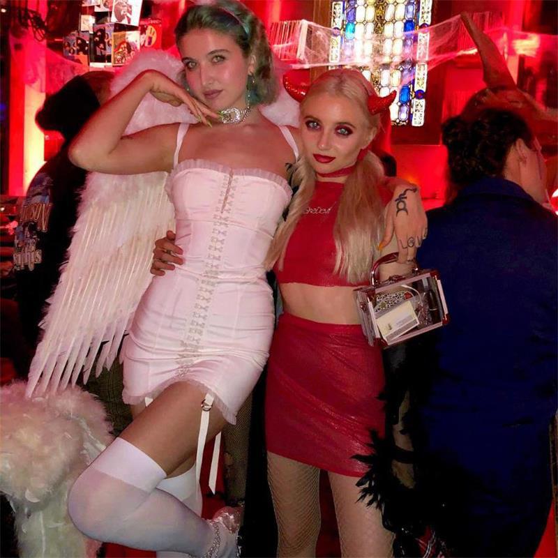 Euro-American style new style autumn and winter foreign trade explosion wrapped chest lace lace straight row mouth ribbon decorative dress