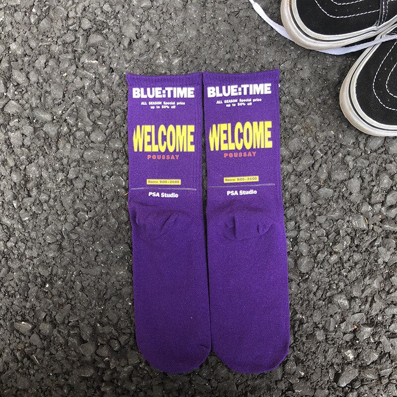 Autumn and winter new cotton tube socks Korean letter men and women trend couple socks street skateboard sports socks