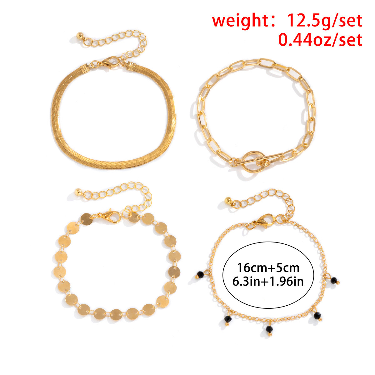 European And American Cross-border Simple Copper Clad Chain Sequin Hand Jewelry