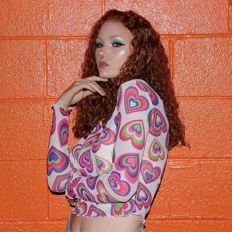 Printed mesh t-shirt