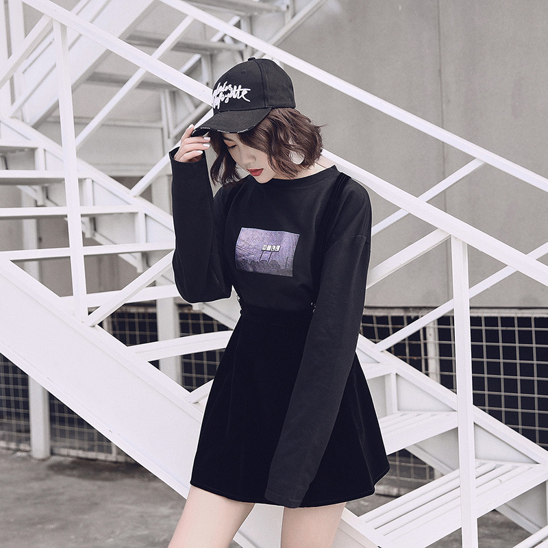 Dark girl is a love velvet strap skirt