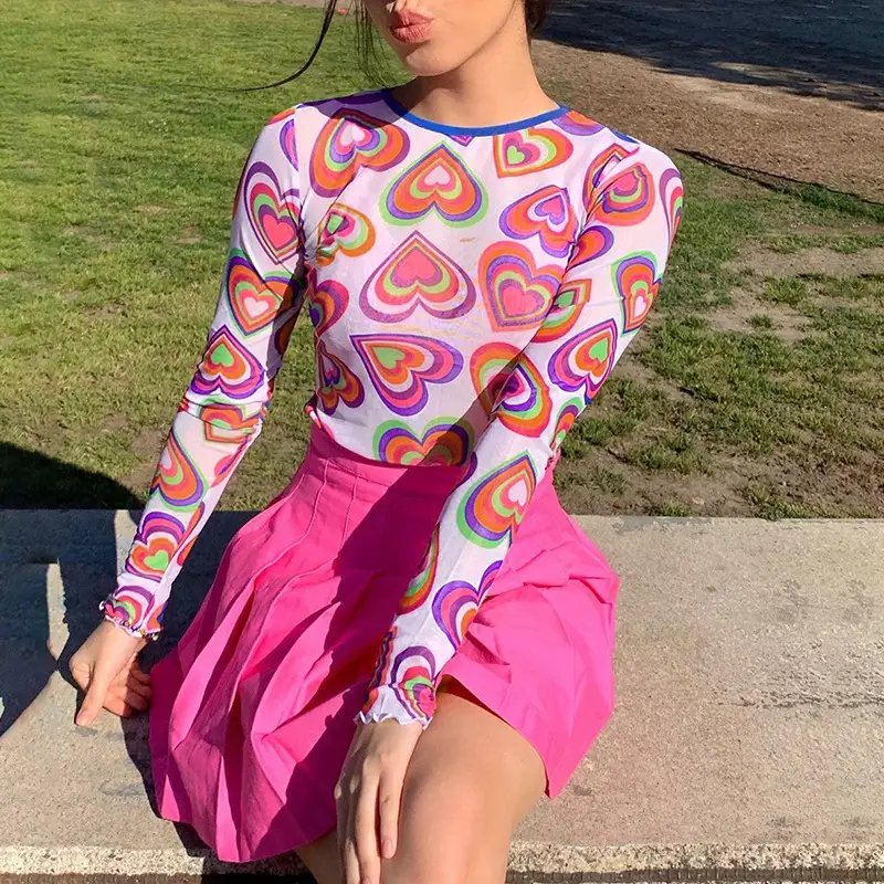 Printed mesh t-shirt