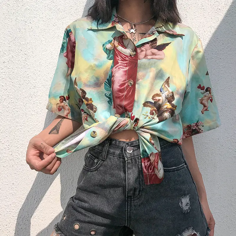 CATHOLIC ANGELIC BUTTON UP TEE