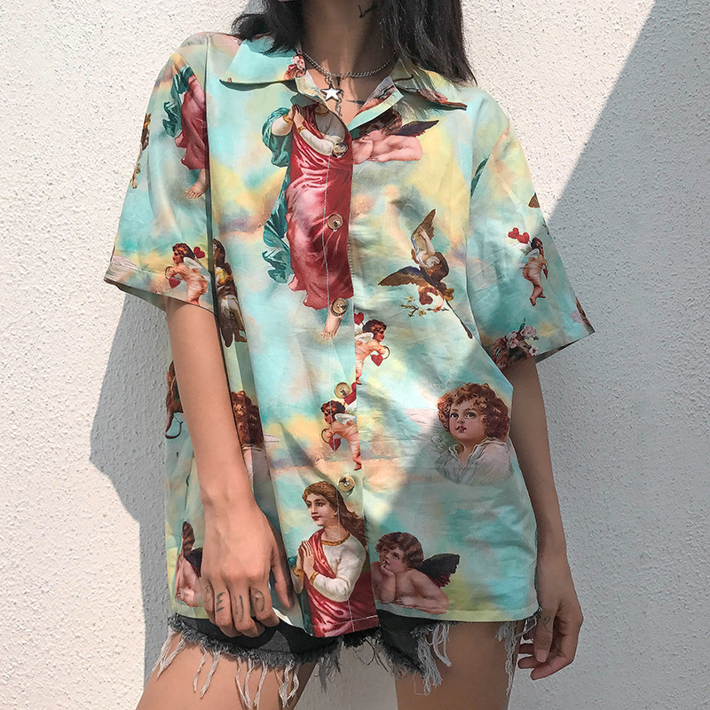 CATHOLIC ANGELIC BUTTON UP TEE