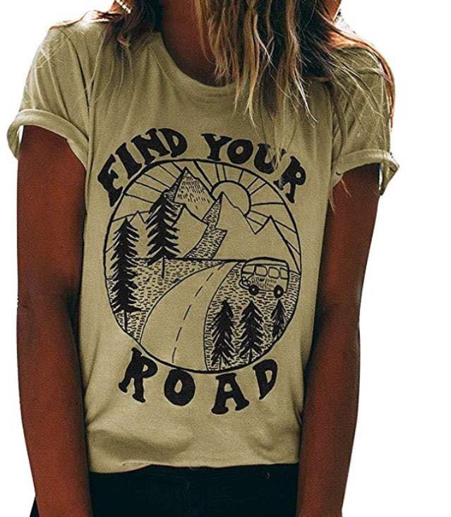 Amazon AliExpress Europe and the United States hot sale your road printing round neck casual T-shirt