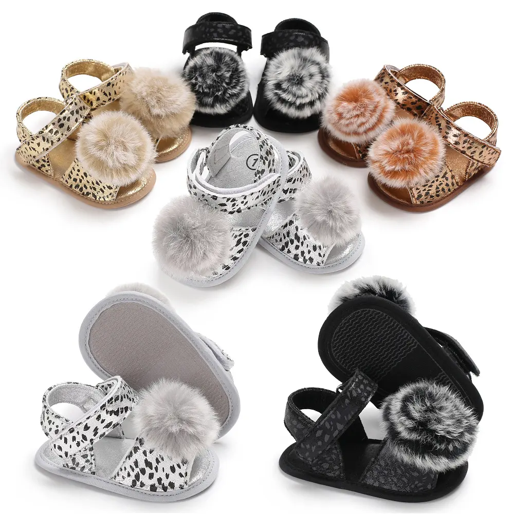 Baby Newborn Childrens Shoes Stroller Leopard Cute Ball Wear