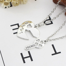 Heart lock key necklace