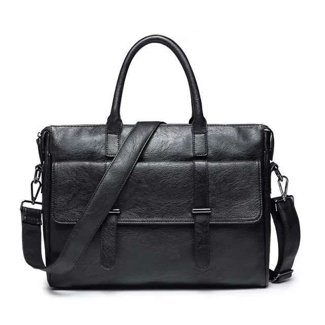 Men's bag shoulder slung portable postman casual British official retro trend travel men's Korean version of the computer bag Black - Shop at LoveMi