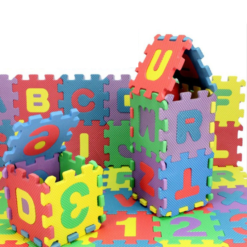New EVA Jigsaw Pad Digital Alphabet Puzzle Foamed Floor Mat 15.5x15.5 Baby Crawl Pad