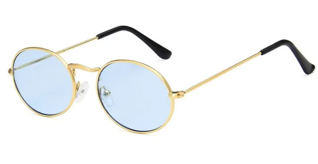 New trend retro sunglasses Gold Blue - Shop at LoveMi