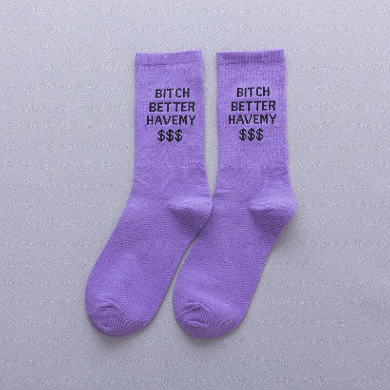 Personality English alphabet couple socks cotton
