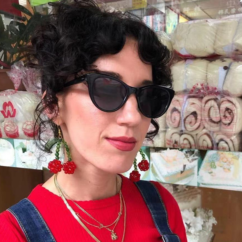 Hand-made hollow cherry earrings ear hook female super fairy