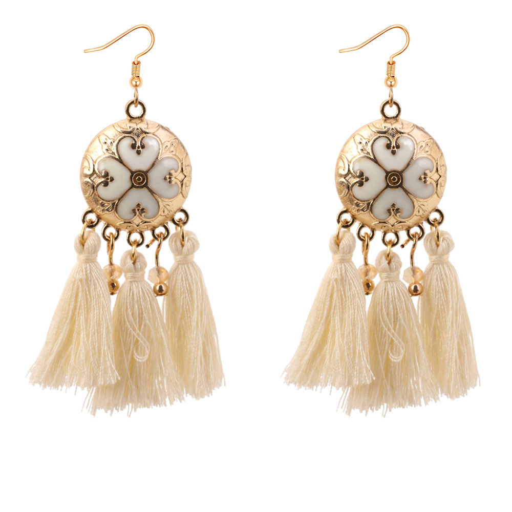Disc tassel earrings female