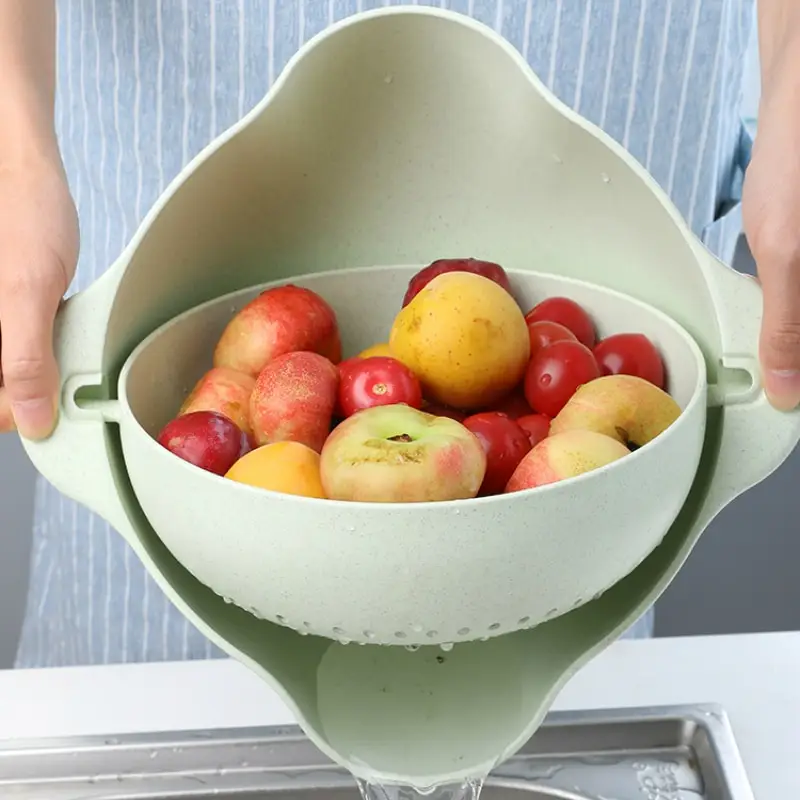 Kitchen Laundry Organizer Thickening Home Plastic Rice Friut Bowl