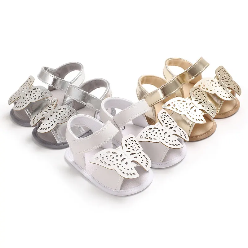 Butterfly Baby Sandals PU Leather Girls Boys Nonslip Soft
