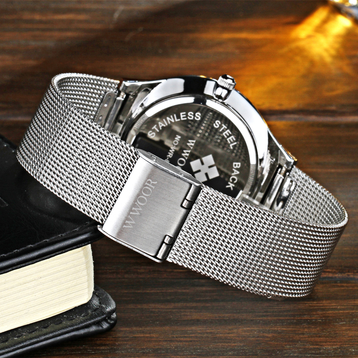 Watch men's net with quartz watch calendar waterproof simple men's watch