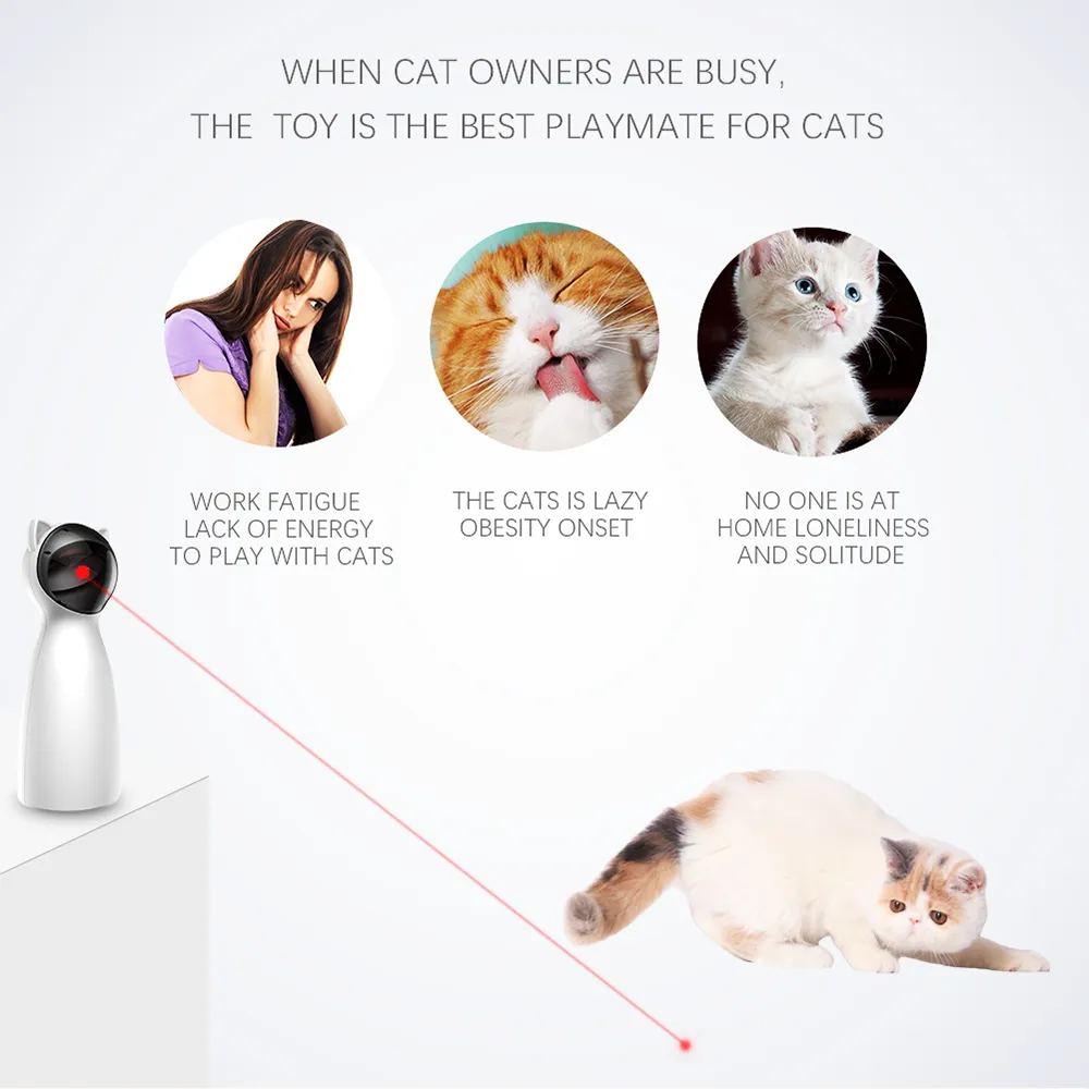 Creative Cat Pet LED Laser Funny Toy Smart Automatic Cat Exercise Training Entertaining Toy – image 3