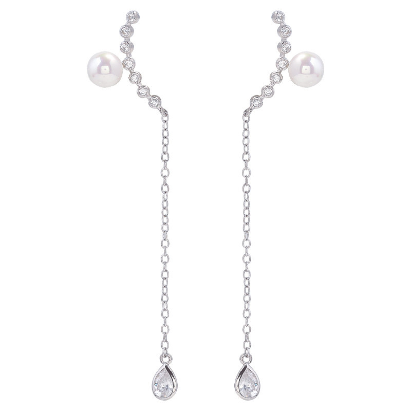 Smiling Pearl Earrings 925 Sterling Silver Female