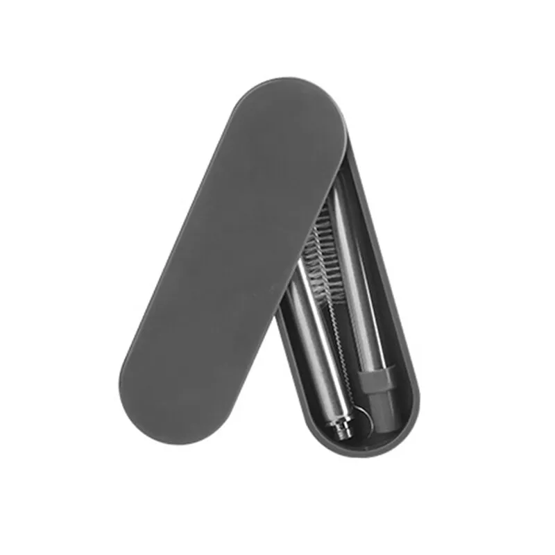 Stainless steel folding straw - Black