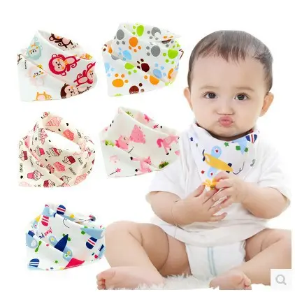 Baby Bibs Waterproof Triangle Cotton Cartoon Child Baberos Bandana