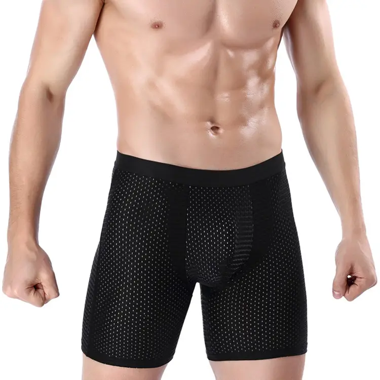 Men's Sports Underwear Long Ice Mesh Eye Sexy Breathable