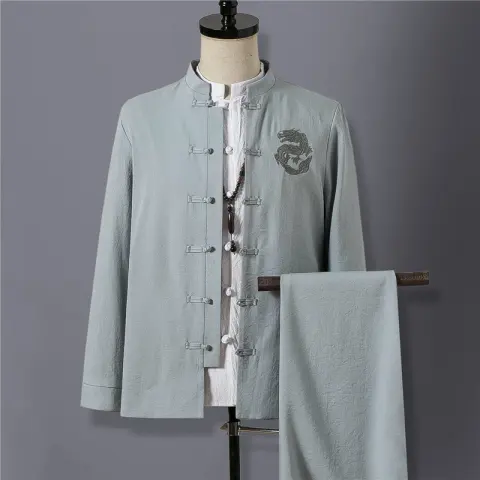Spring Chinese Style Retro Ethnic Suits Men's Stand-up Collar