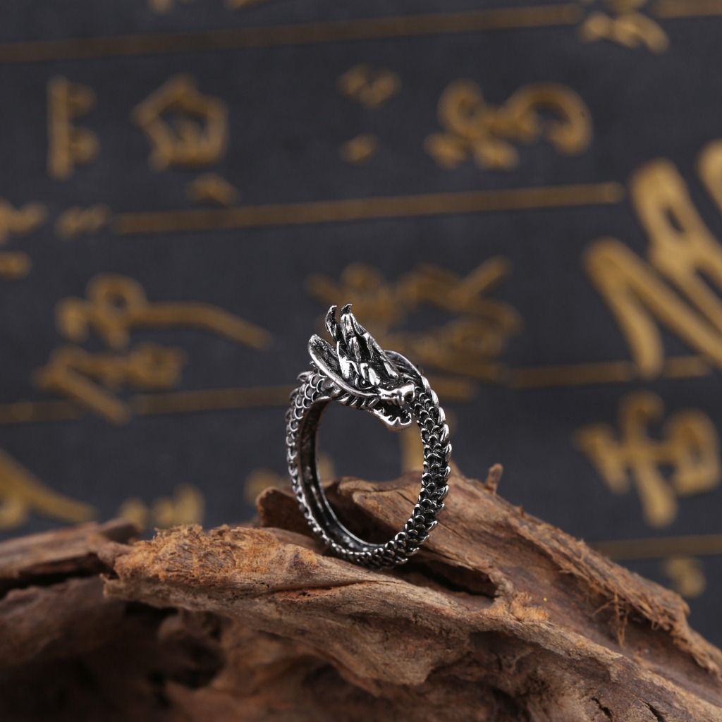 Vintage Dragon Ring Male Character