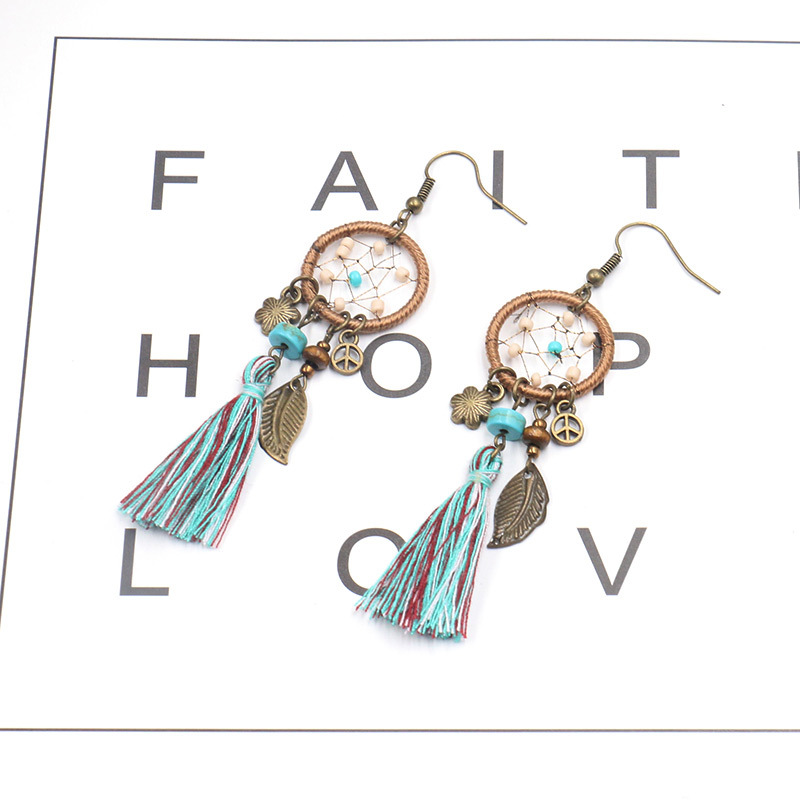Dream catcher tassel earrings